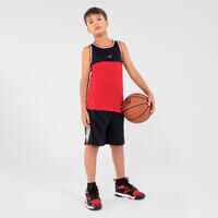 Camiseta de baloncesto sin mangas Niños Tarmak T500 negra roja