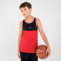 Camiseta de baloncesto sin mangas Niños Tarmak T500 negra roja