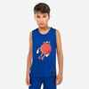 Basketballtrikot ärmellos T500 Kinder blau/weiss