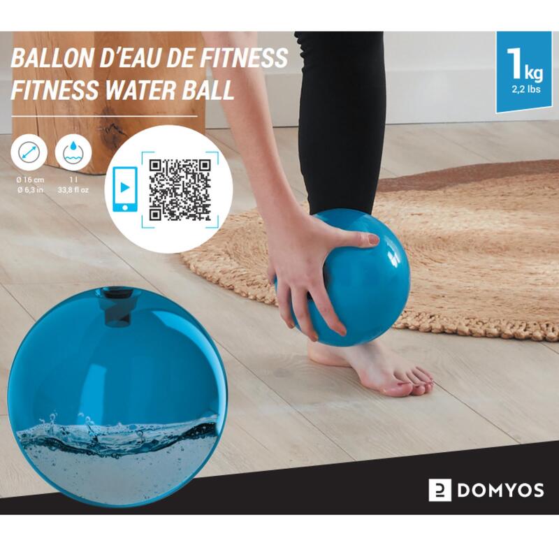Fitness waterbal 1 kg blauw