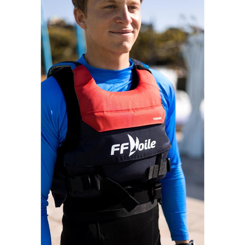 Gilet d'aide à la flottabilité BA 50 Newtons Voile club rouge et bleu