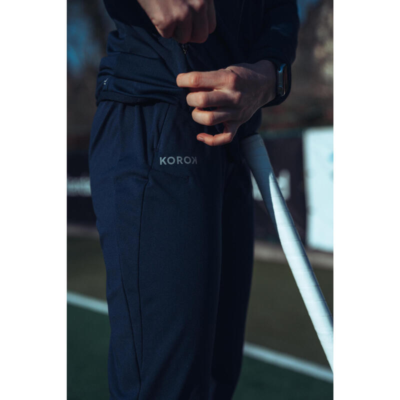 Pantalon de antrenament hochei pe iarbă FH900 bleumarin Damă
