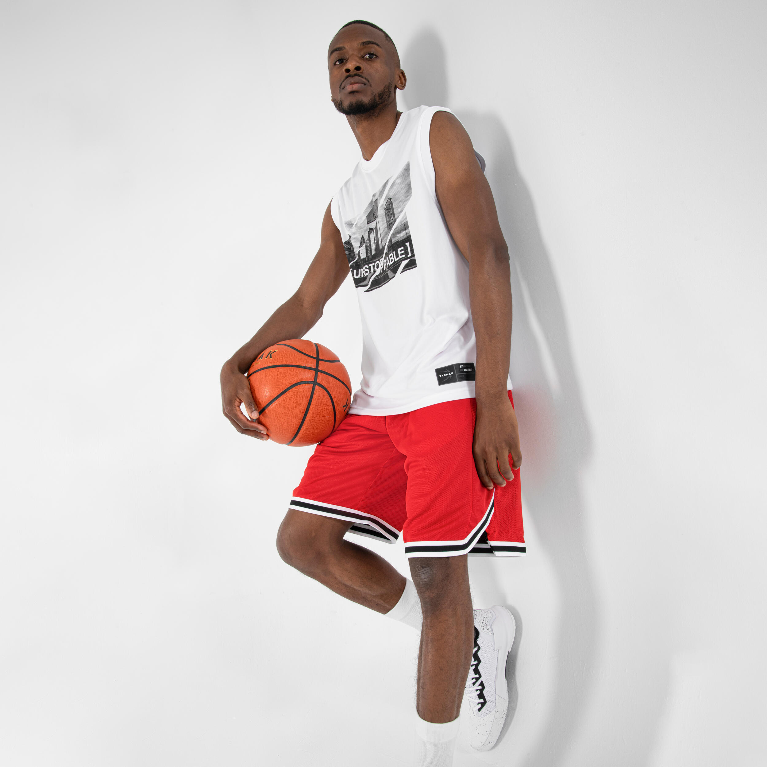 Men's/Women's Sleeveless Basketball Jersey TS500 - White 6/6