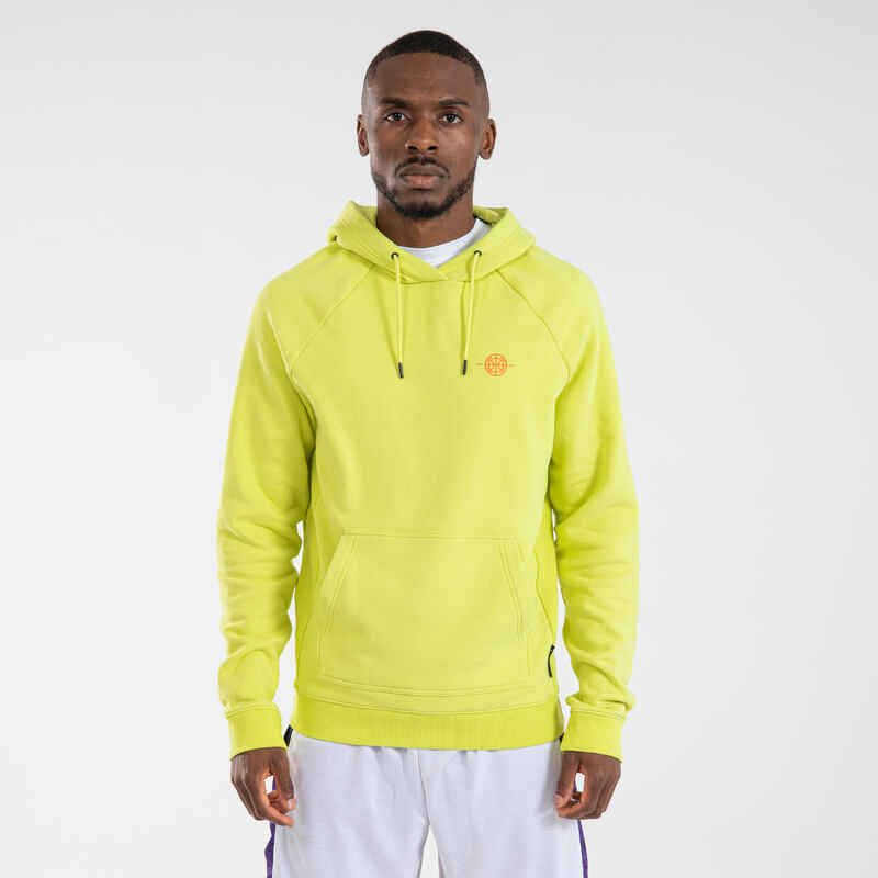 Damen/Herren Basketball Sweatpullover mit Kapuze - H100 gelb