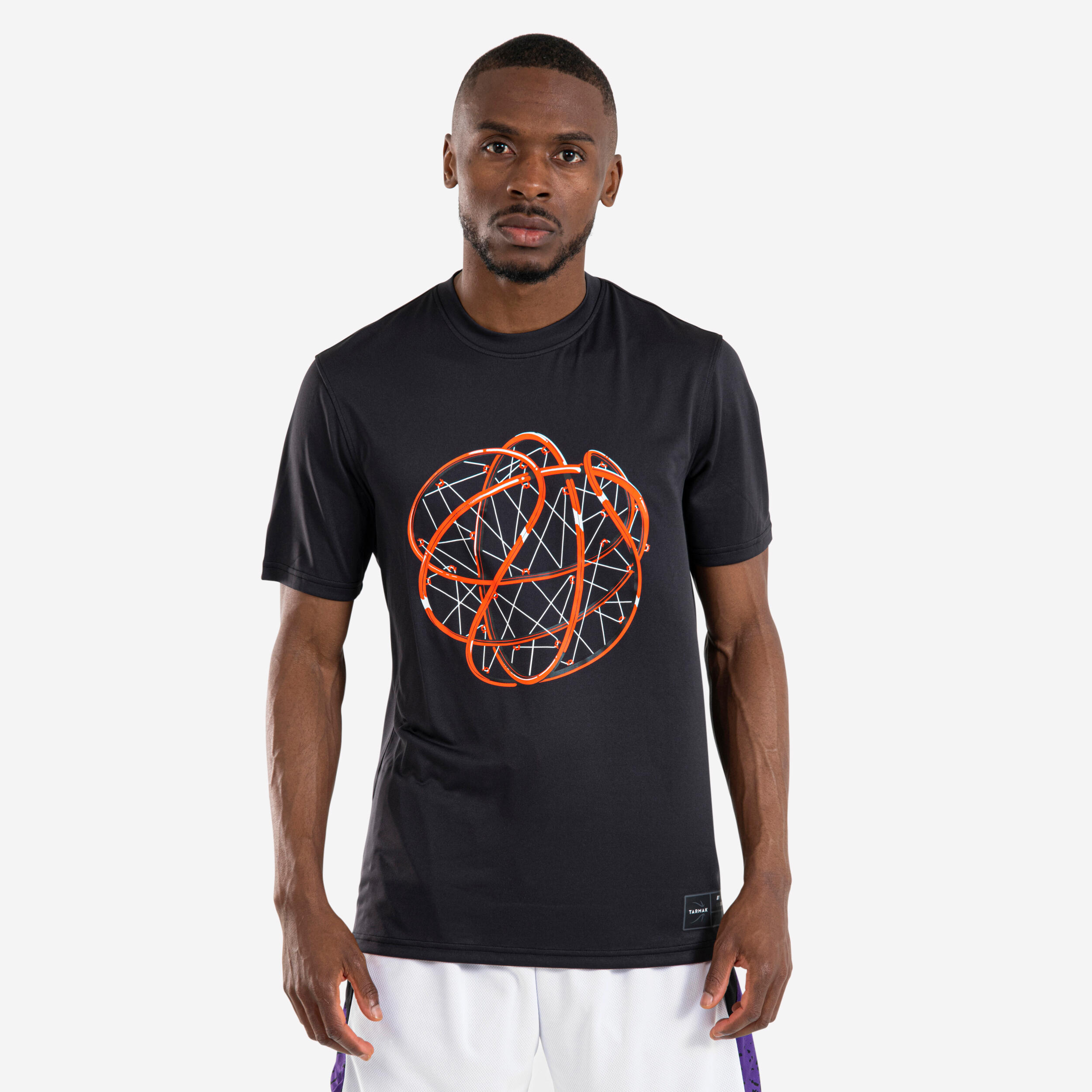 Men's Basketball T-Shirt TS500 Fast - Black Ball 1/7