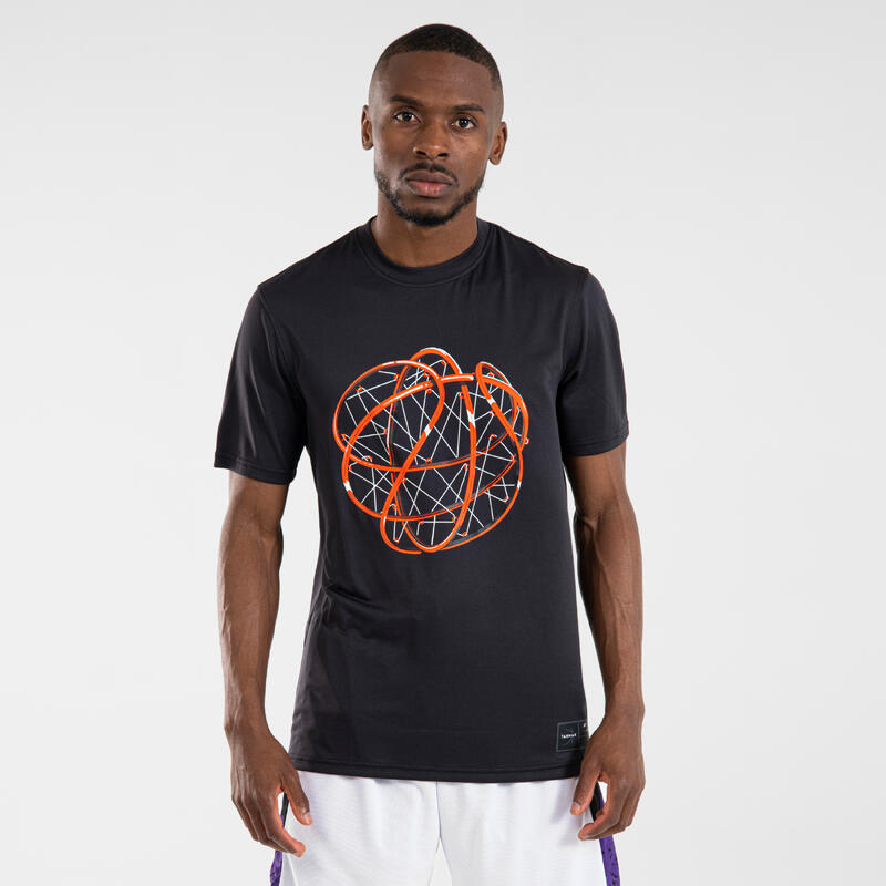 Basketbal T-shirt voor heren/dames TS500 Fast zwart