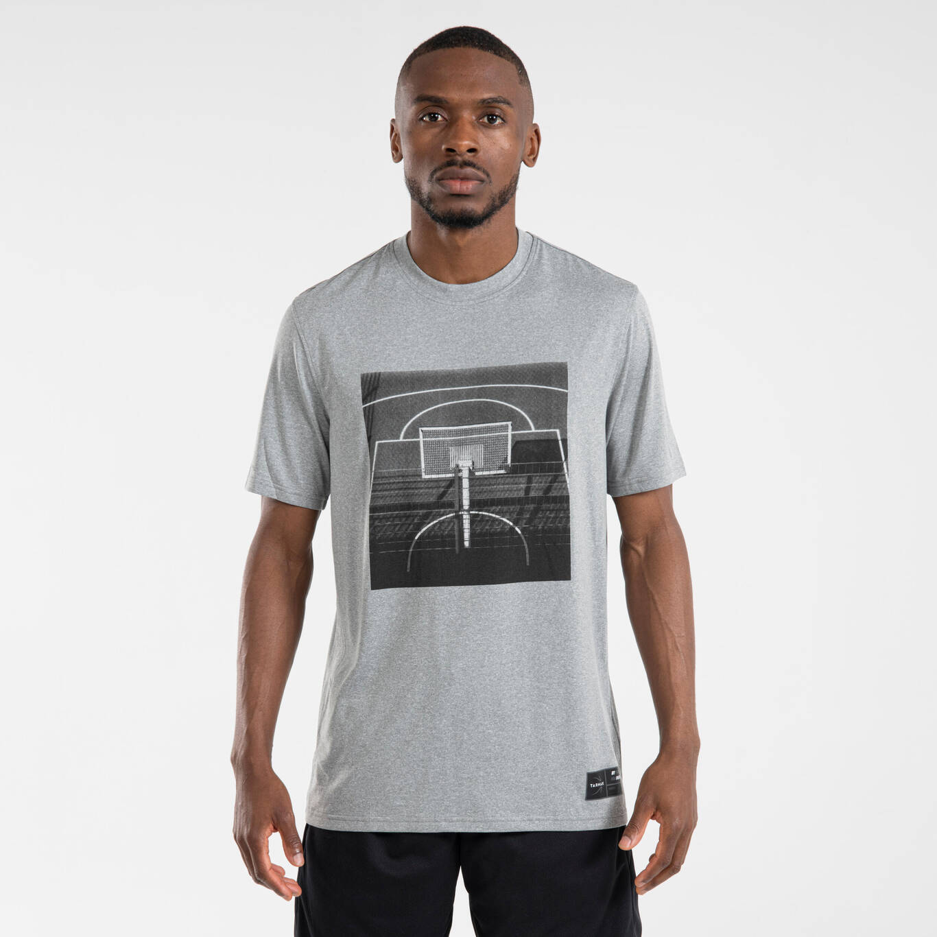 Men's Basketball T-Shirt TS500 Fast - Grey Photo Board