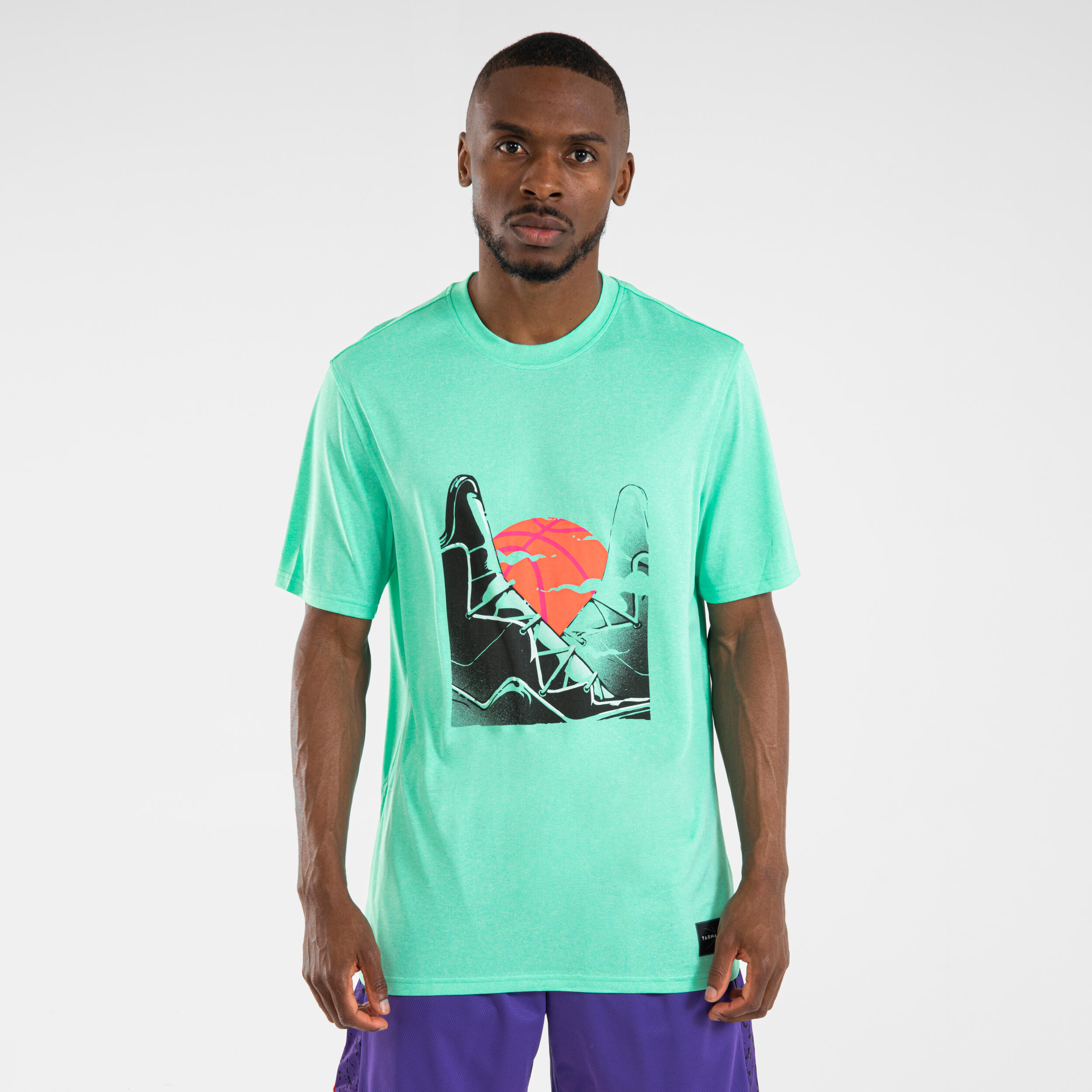 T-SHIRT / MAGLIA DA BASKET PER UOMO / DONNA - TS500 FAST GREEN