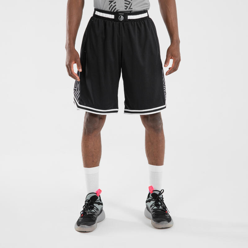 SHORT BASKETBALL REVERSIBLE HOMME/FEMME - SH500R GRIS NOIR