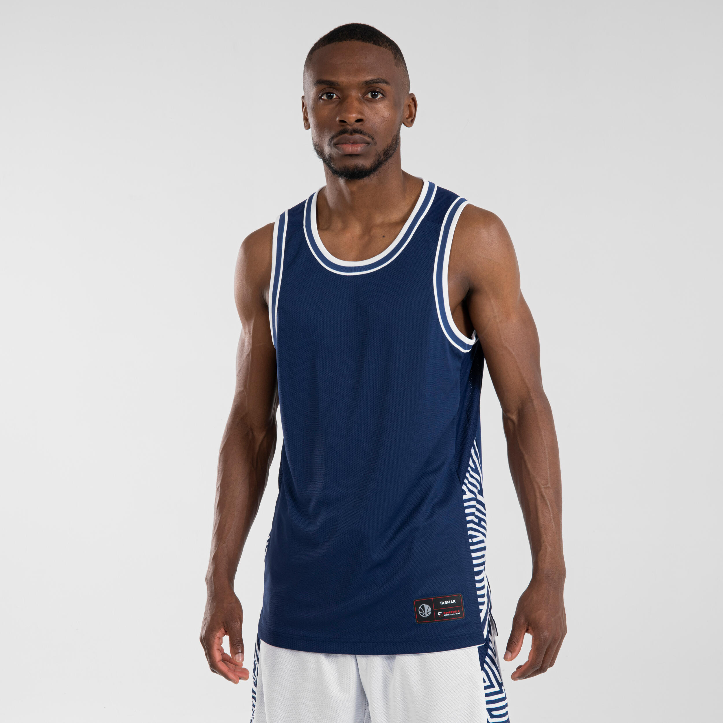 MAILLOT BASKETBALL SANS MANCHE REVERSIBLE HOMME FEMME T500R