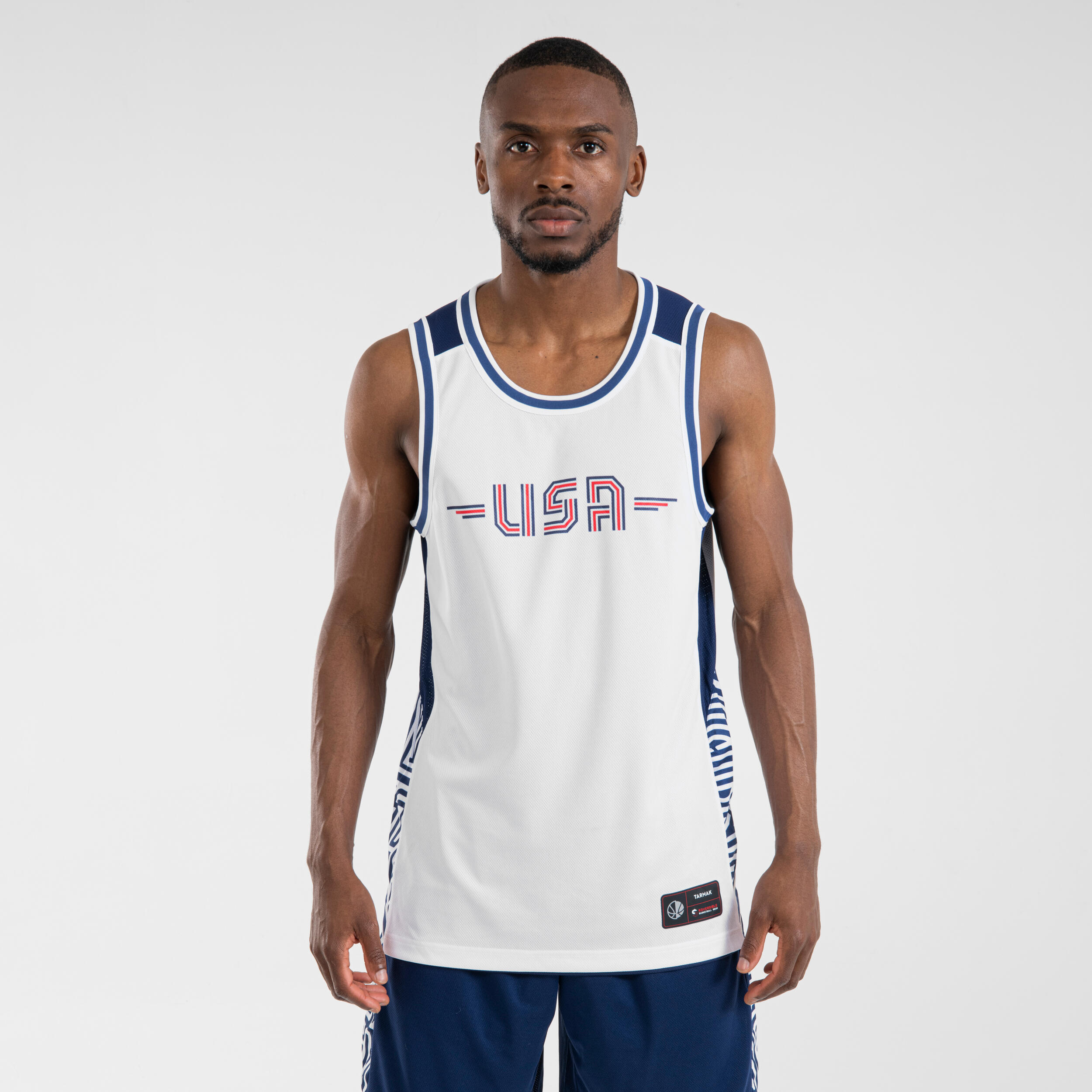 MAILLOT BASKETBALL SANS MANCHE REVERSIBLE HOMME FEMME T500R