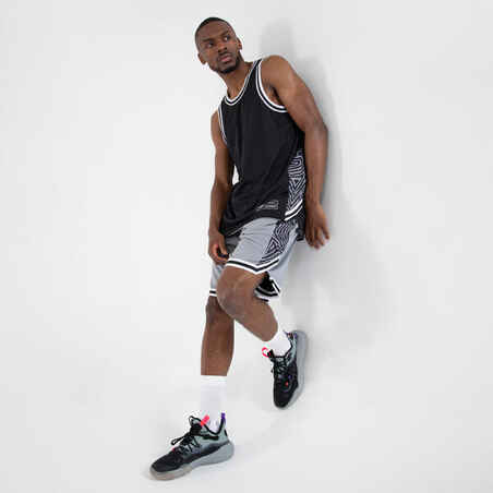Pantalón corto baloncesto reversible Adulto Tarmak SH500 gris negro