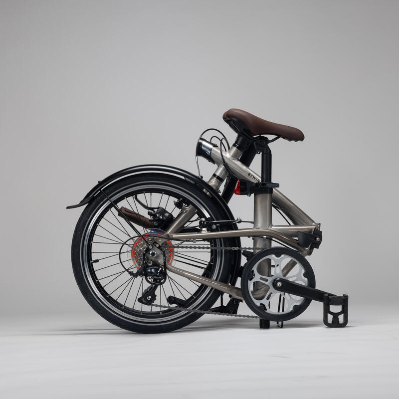 Folding Bike Fold 560 Raw Lacquered Aluminium Decathlon