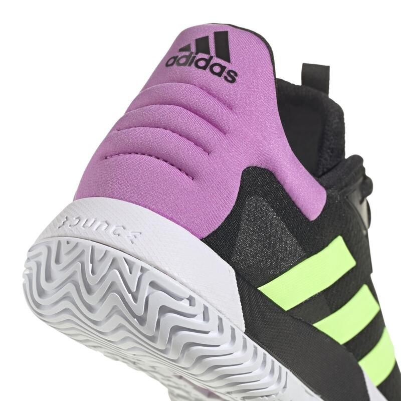 Pánské tenisové boty na každý povrch Adidas SoleMatch Control černo-fialovo-zelené