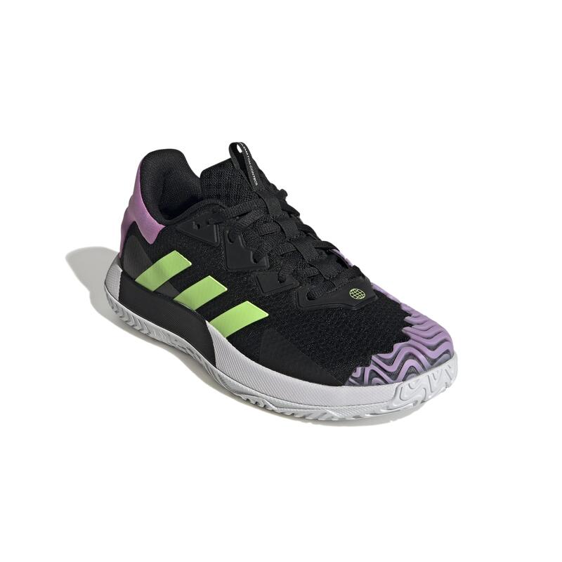 Chaussures de tennis Homme Multicourt - Adidas SoleMatch Control Noir Viole Vert
