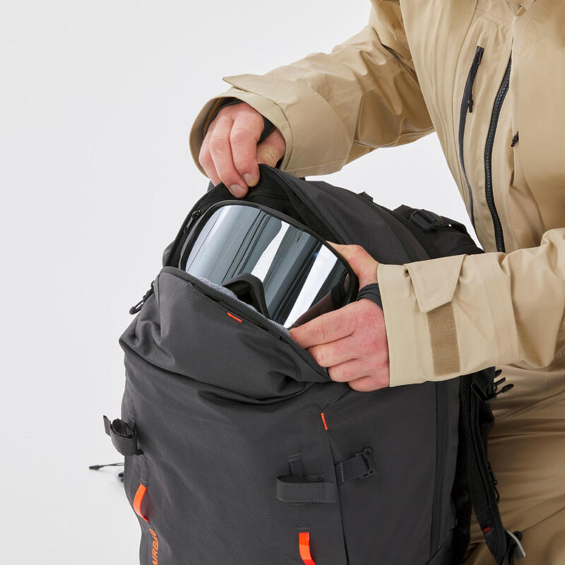 Sac à dos Airbag pour le ski Freeride 30L - noir (cartouche non incluse)