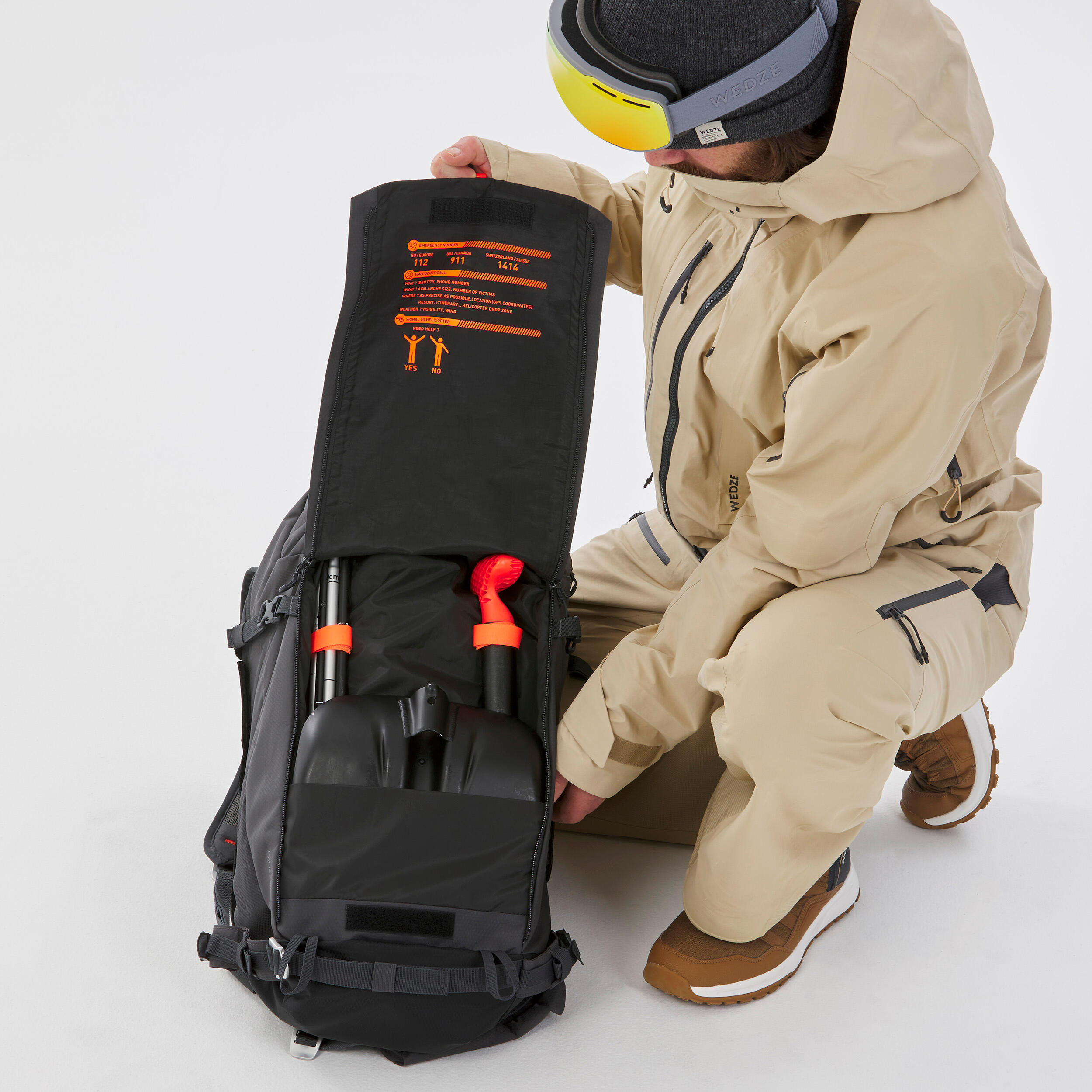 Zaino Airbag Freeride 30l nero cartuccia non inclusa WEDZE