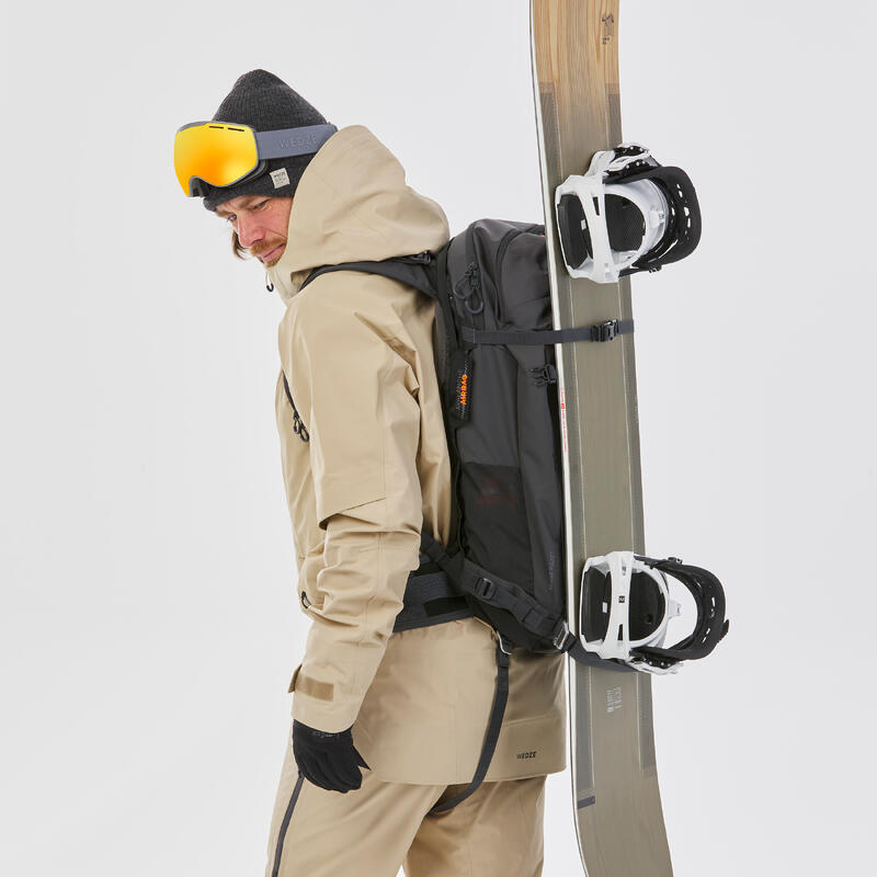 Sac à dos Airbag pour le ski Freeride 30L - noir (cartouche non incluse)