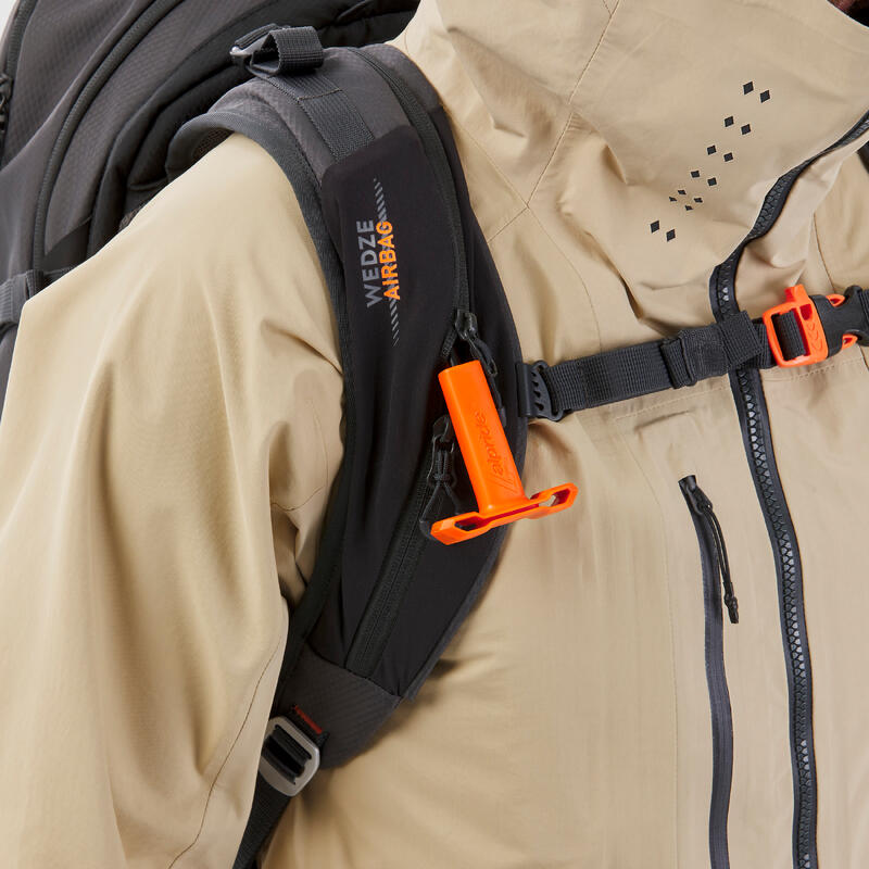 Sac à dos Airbag pour le ski Freeride 30L - noir (cartouche non incluse)