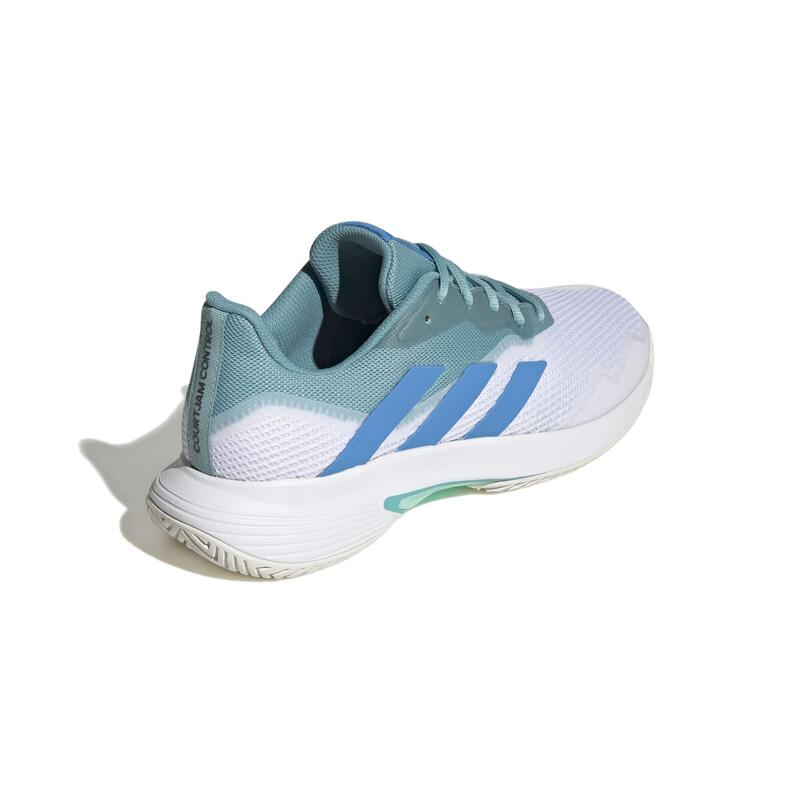Herren Tennisschuhe - Adidas CourtJam Control weiß/blau/grün