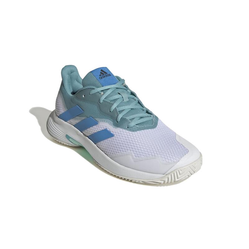 Herren Tennisschuhe - Adidas CourtJam Control weiß/blau/grün