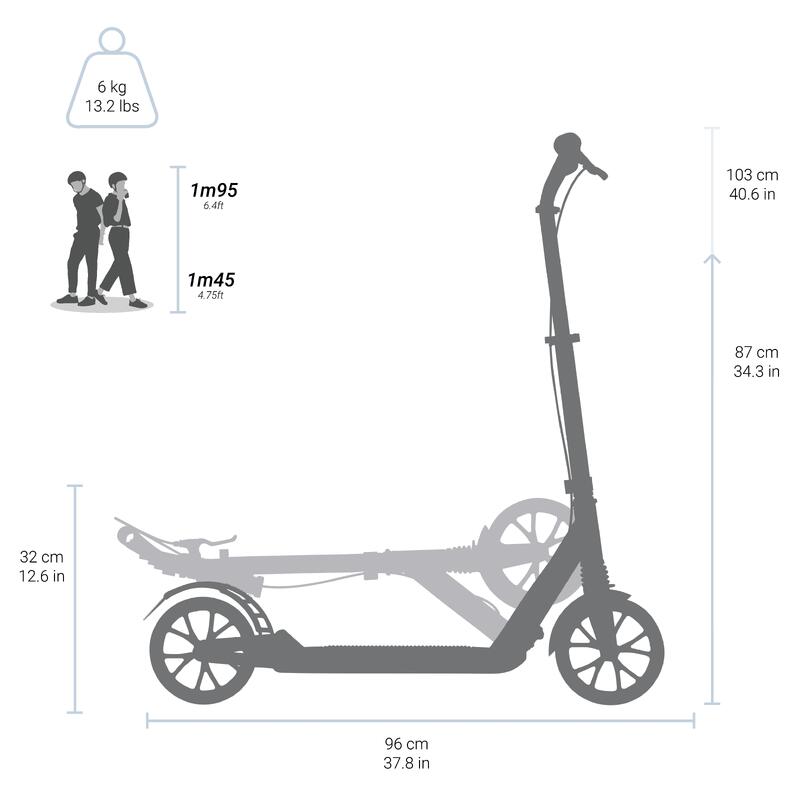 Trotinetă Town T7XL Negru Adulți 