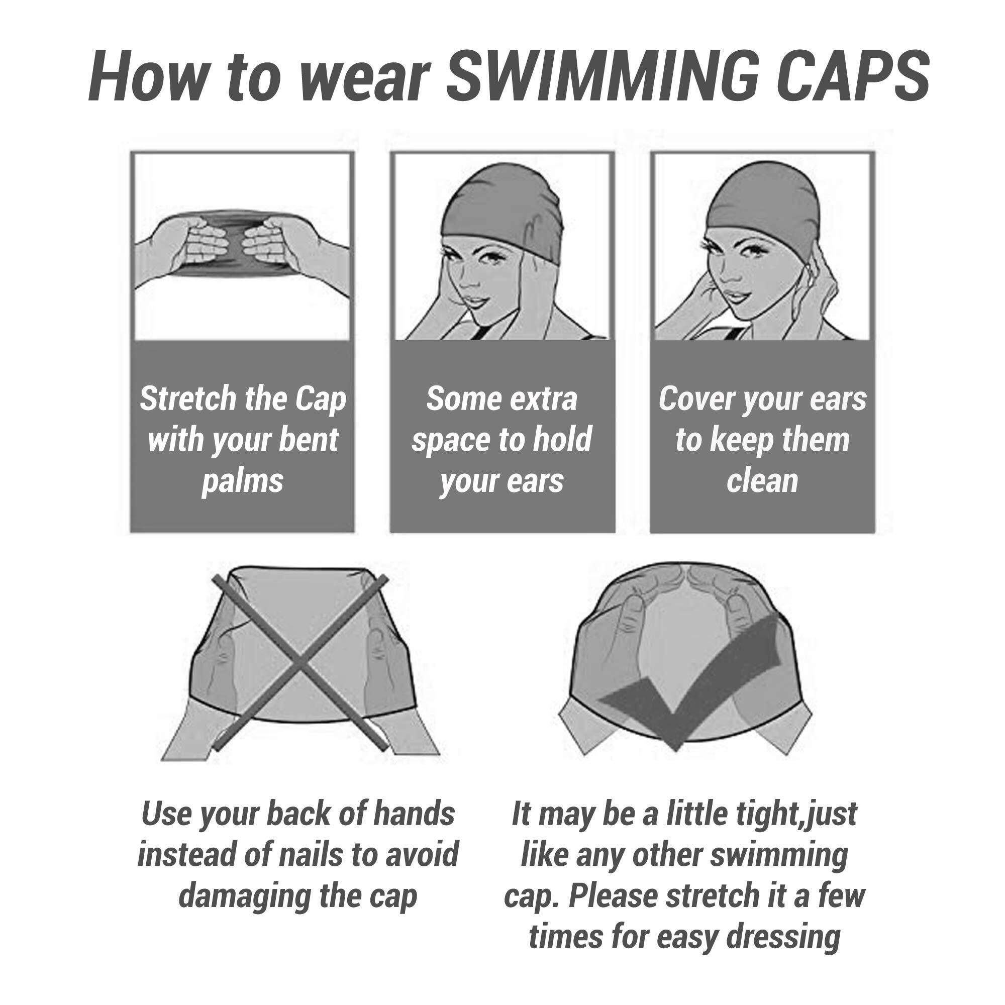 Swimming Cap Mesh Size S and L Blue -  3