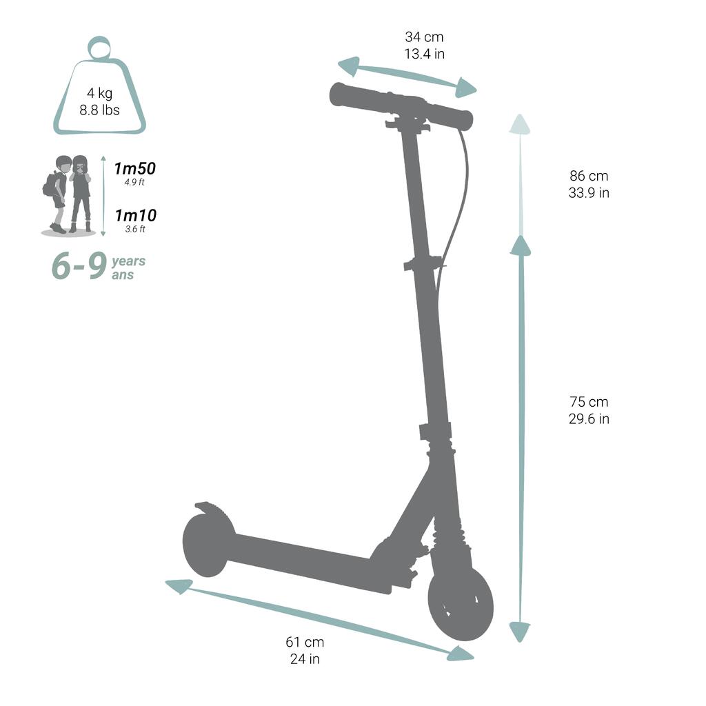 Kids' Scooter with Handlebar Brake and Suspension Mid 5 - Grey/Green