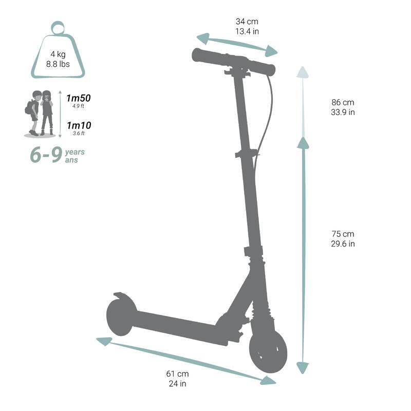 MID 5 Kids' Scooter with Handlebar Brake and Suspension - Indian Graphic