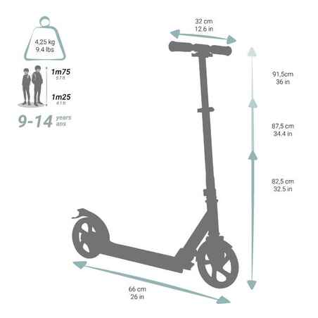 Scooter Mid 7 With Stand - Grey/Blue/White