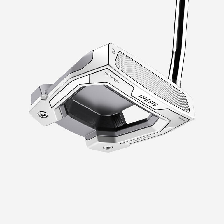 Close-up of a high MOI putter head with wide sole