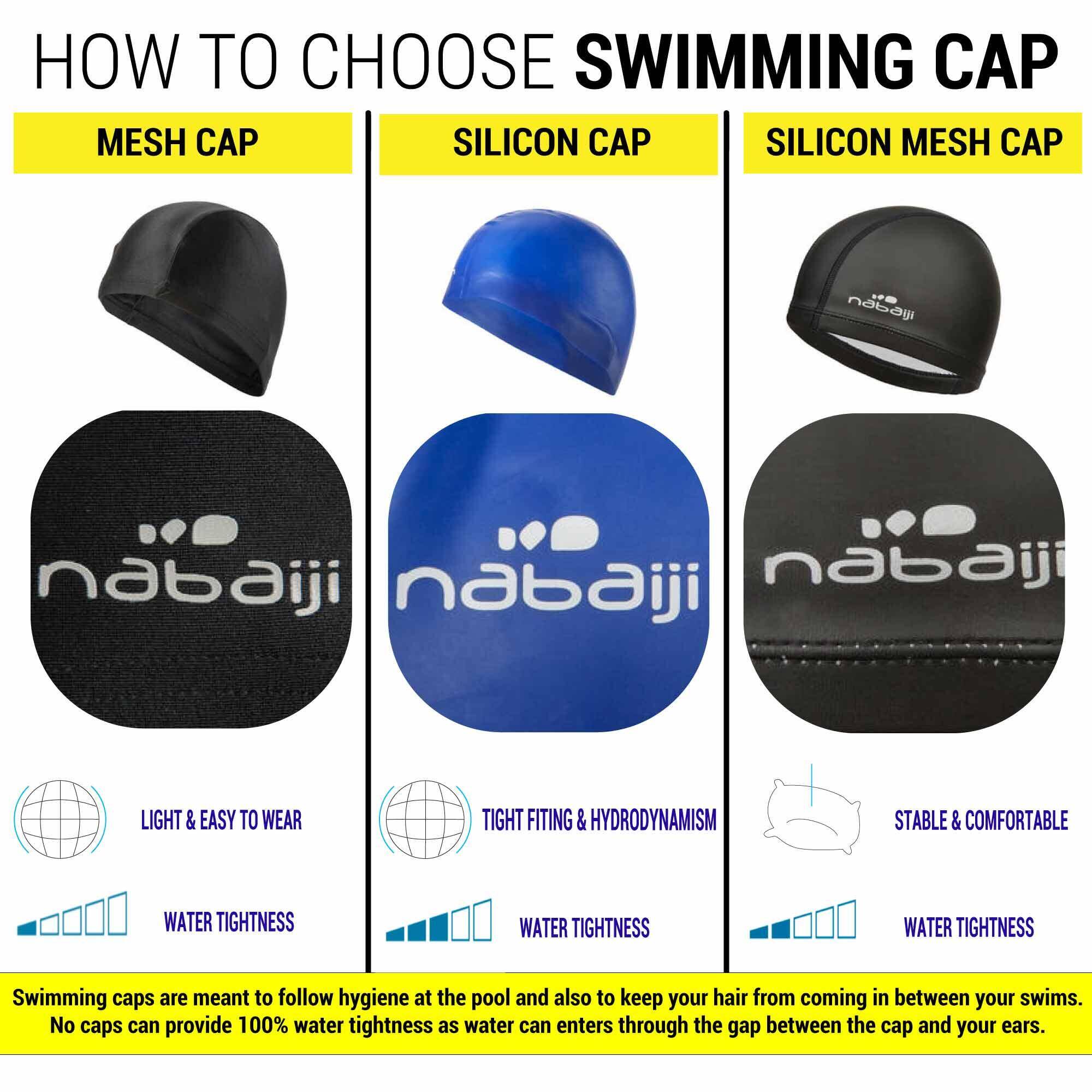 Swimming Cap Mesh Size S and L Blue -  4