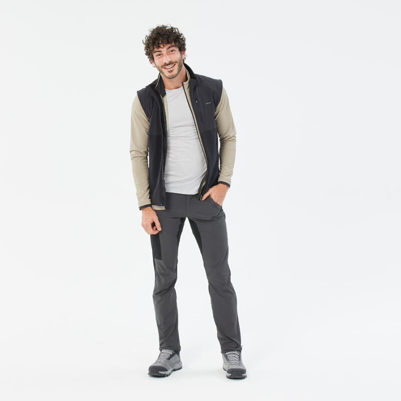 Colete Polar de Caminhada Quente homem, MH500 preto