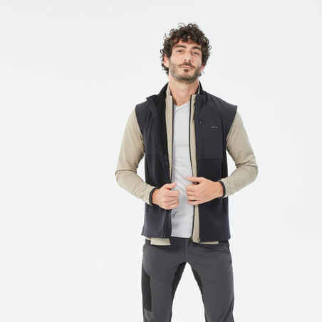 Men’s Warm Hiking Fleece Gilet MH500 - Black
