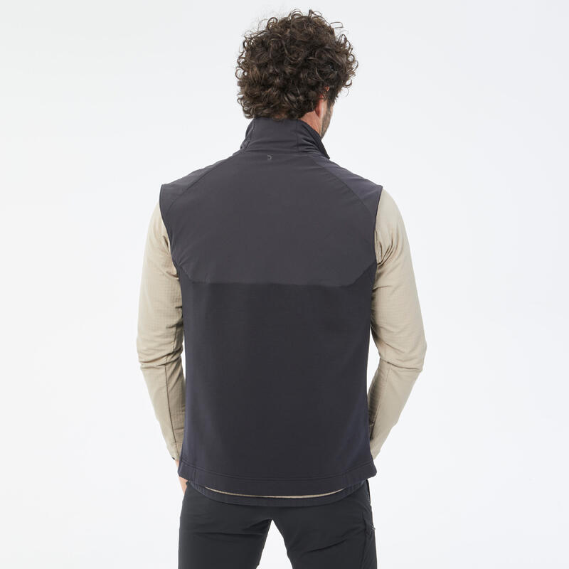 Colete Polar de Caminhada Quente homem, MH500 preto