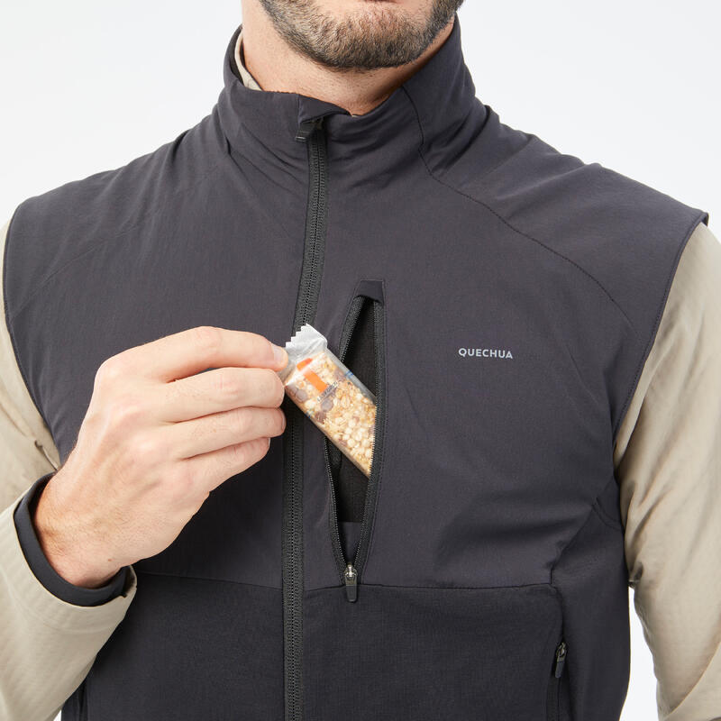 Colete Polar de Caminhada Quente homem, MH500 preto
