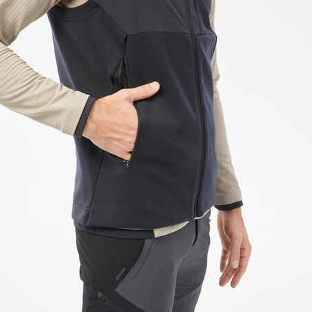 Men’s Warm Hiking Fleece Gilet MH500 - Black