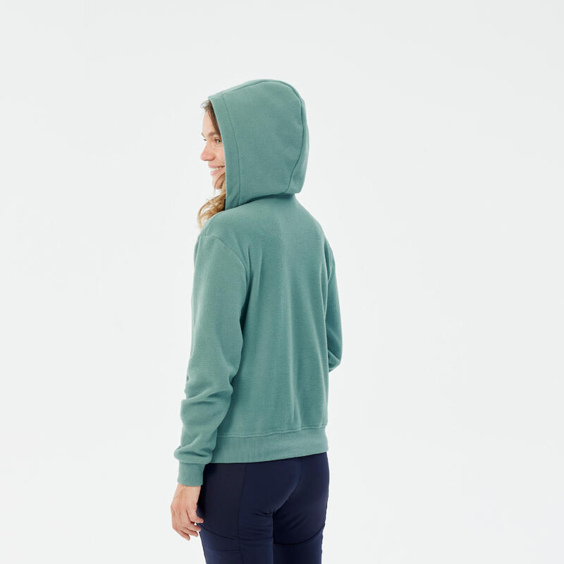 Fleece hoodie voor wandelen dames MH100