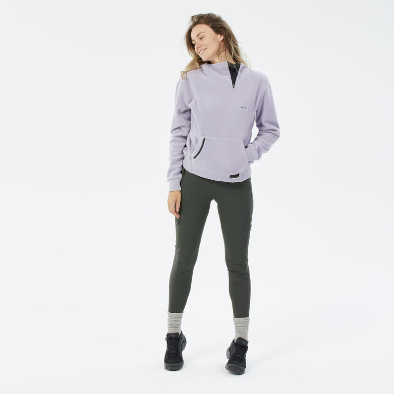 Fleece trui dames - fleece sweater met capuchon - MH100 - paars