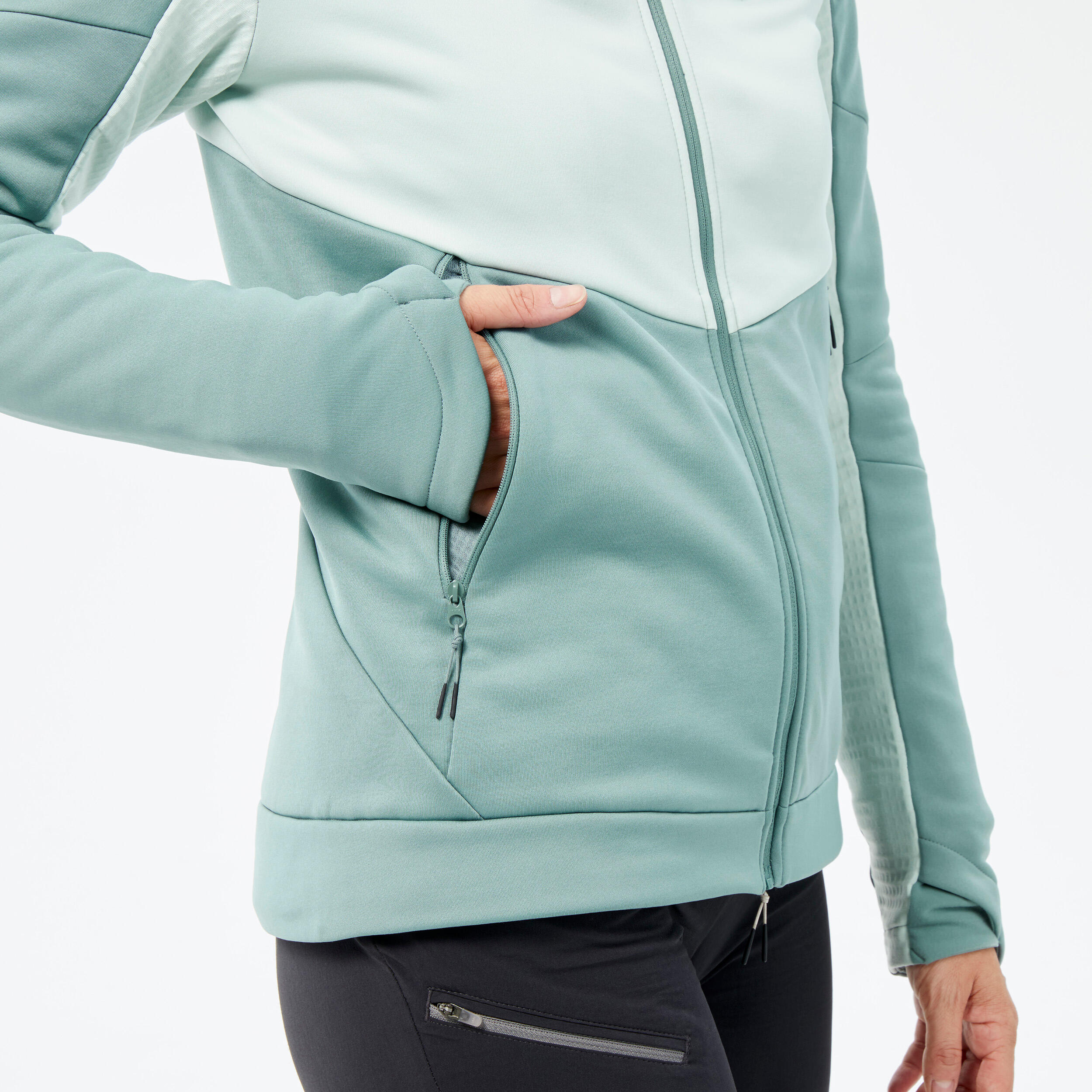 Women’s Hiking Fleece Jacket - MH520 Hood 7/9