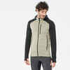 Fleecejacke Herren mit Kapuze Wandern - MH520 Hood beige/schwarz