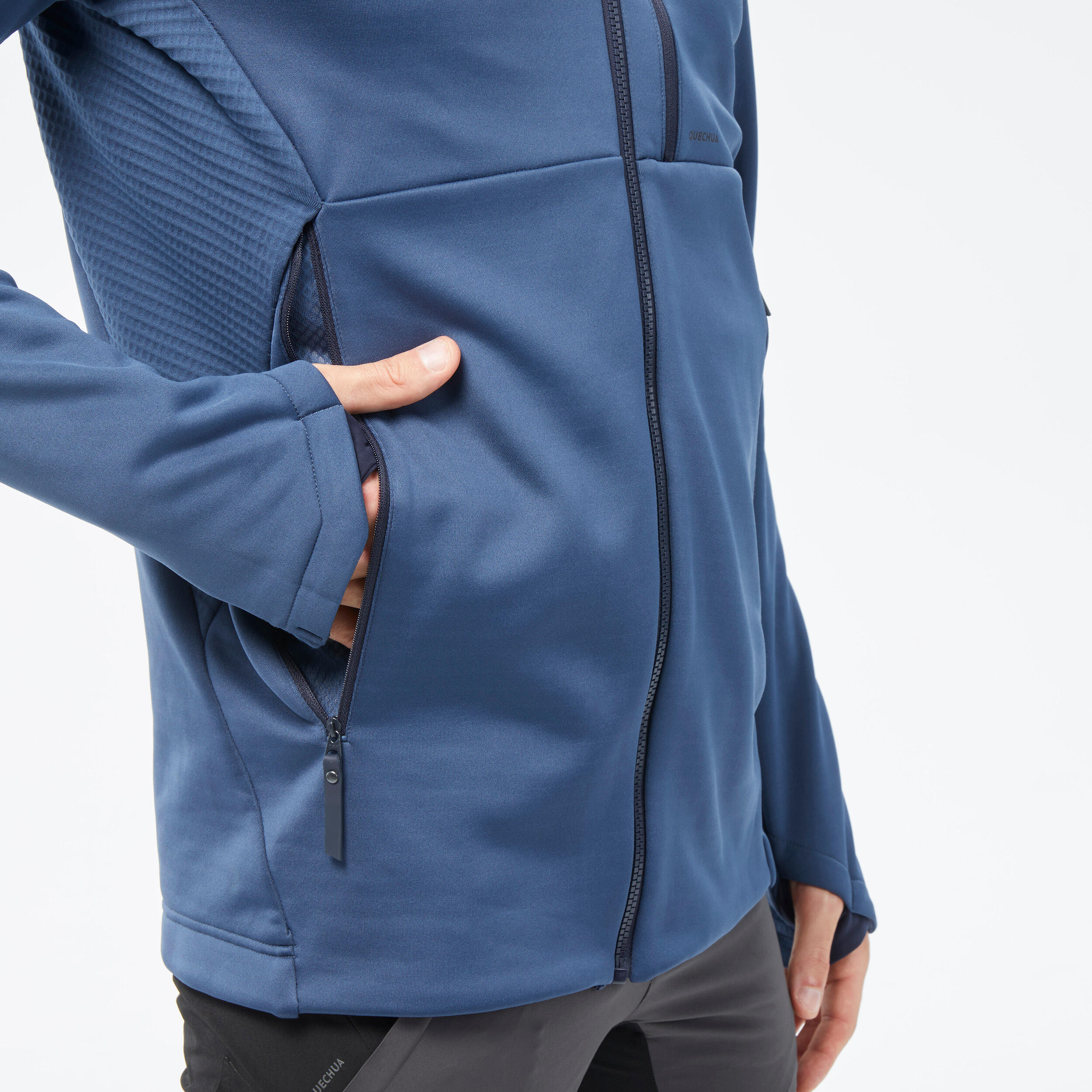 Men's Hiking Fleece Jacket - MH520 Hood 10/10