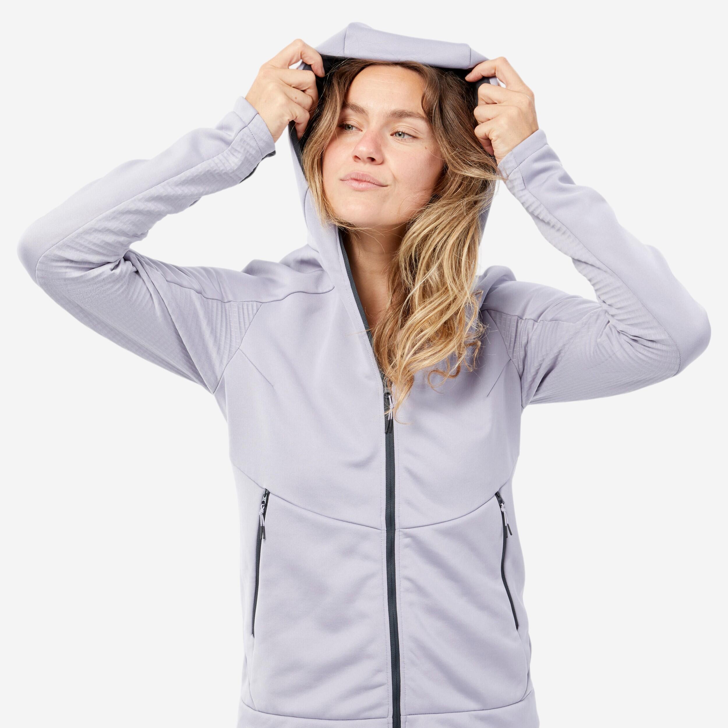 Women’s Hiking Fleece Jacket - MH520 Hood 5/10