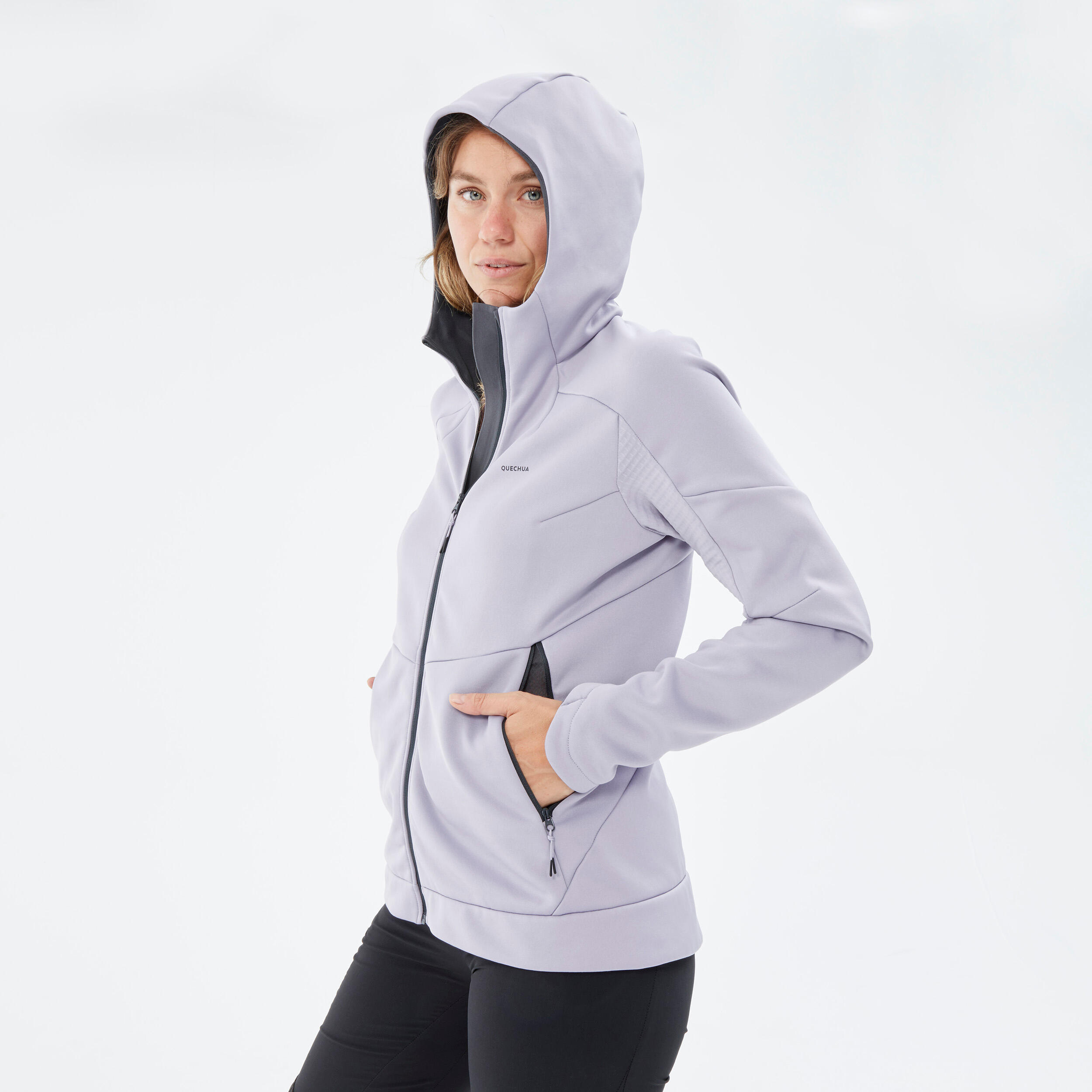 Women’s Hiking Fleece Jacket - MH520 Hood 4/10