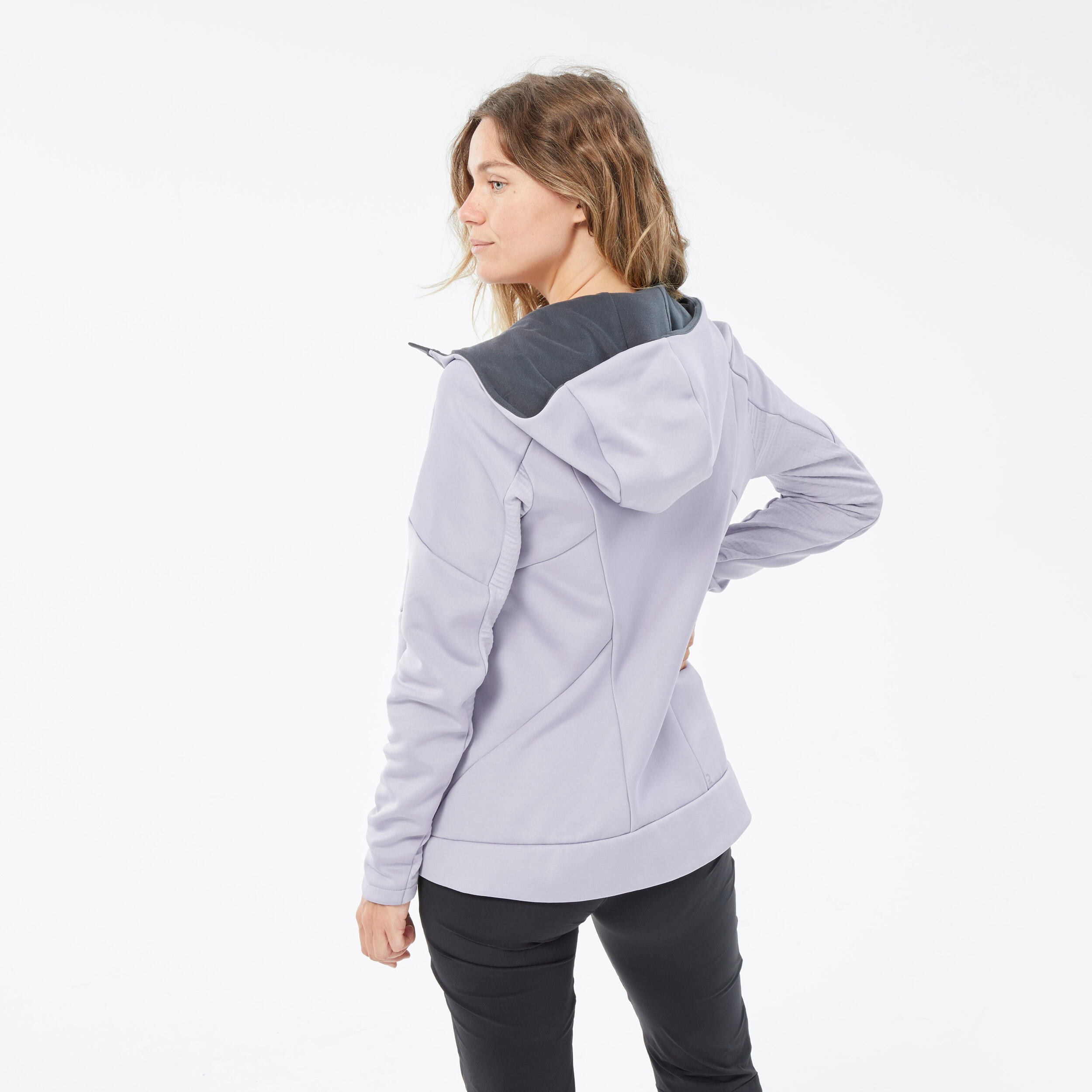 Women’s Hiking Fleece Jacket - MH520 Hood 7/10