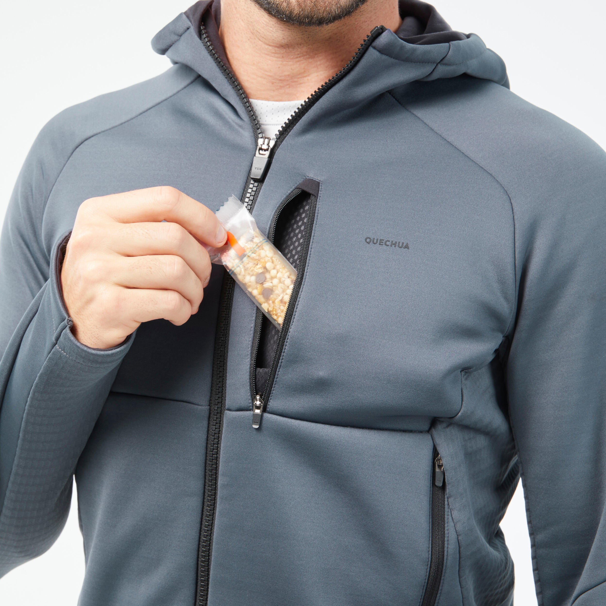 Men’s Hooded Fleece Hiking Jacket – MH 520 - QUECHUA