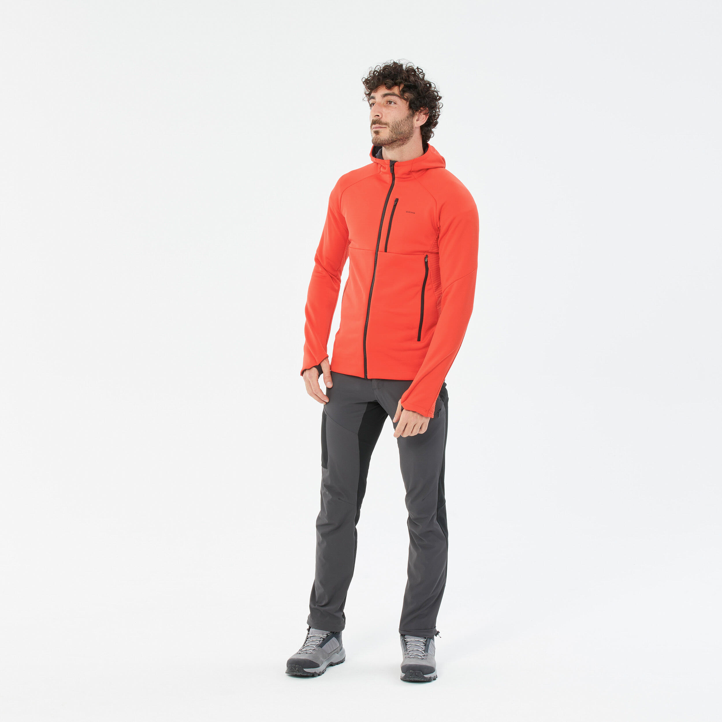 Men's Hiking Fleece Jacket - MH520 Hood 5/10