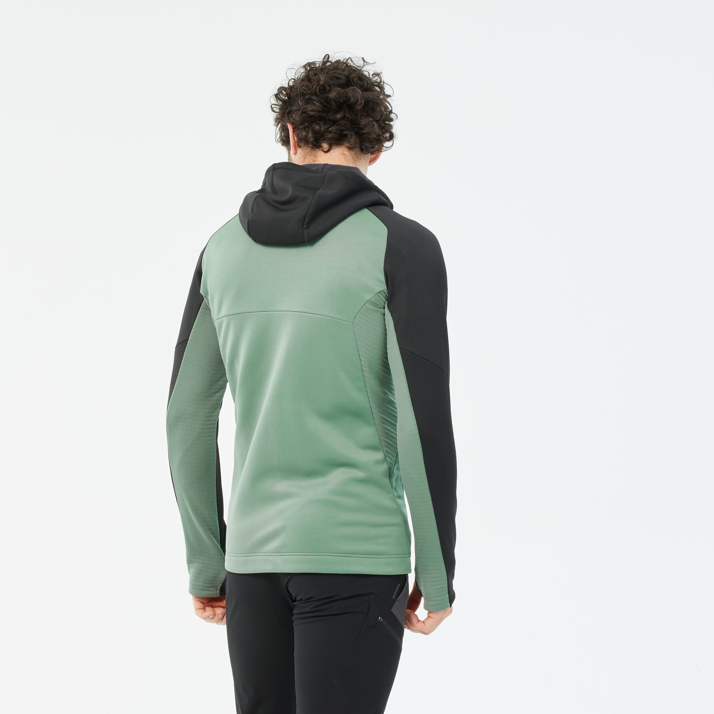Fleecejacke Herren mit Kapuze Wandern - MH500 Hood grün 12/19
