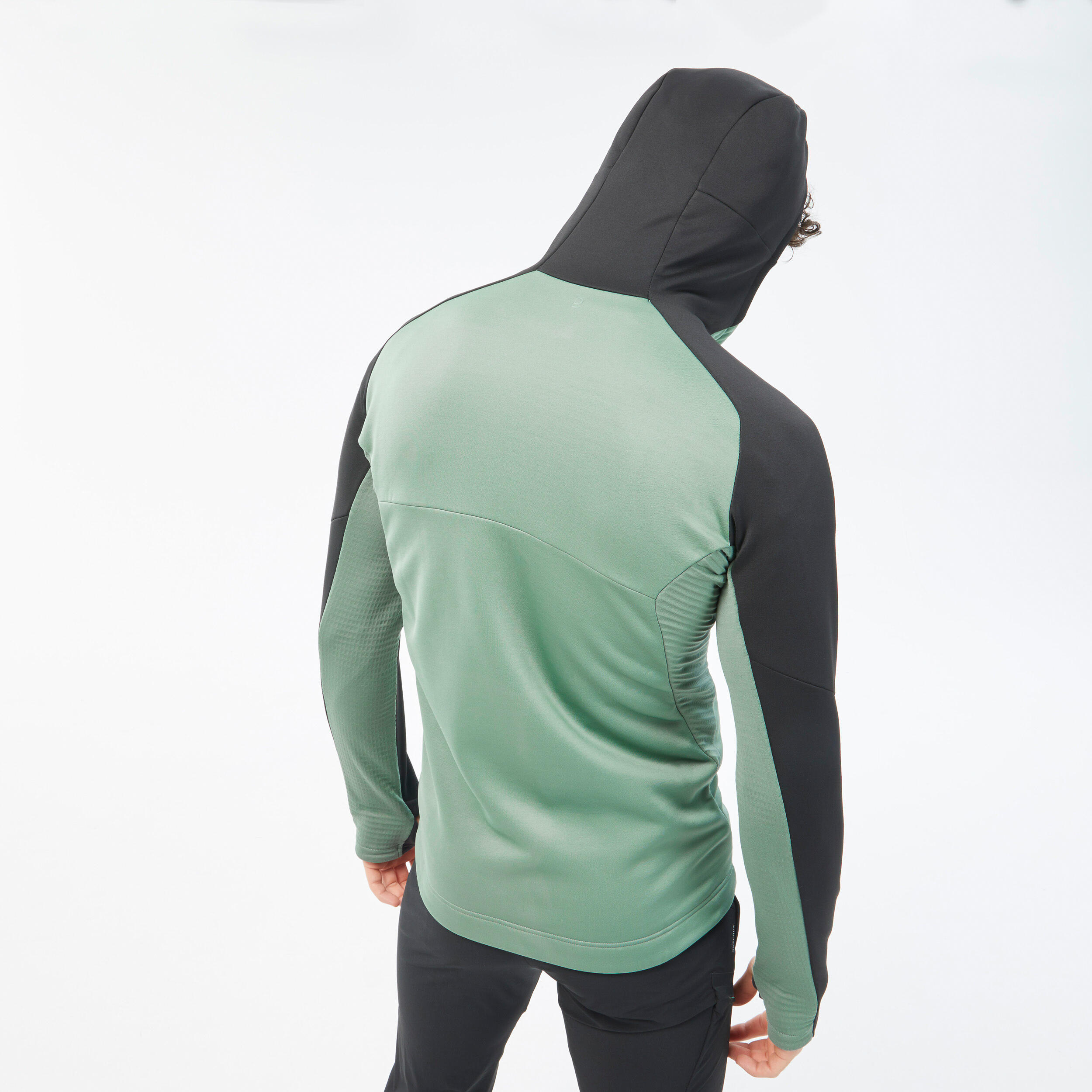 Fleecejacke Herren mit Kapuze Wandern - MH500 Hood grün 11/19