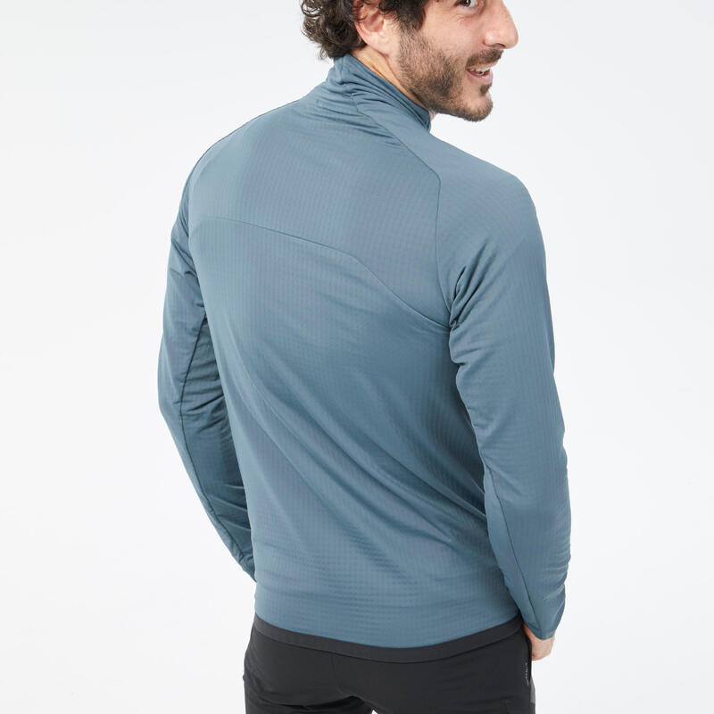 Polaire de randonnée montagne homme, MH500 Light full zip bleu